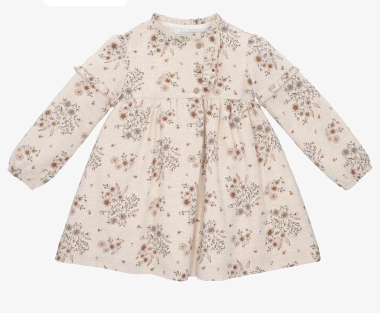 VESTIDO FLORES BEIGE