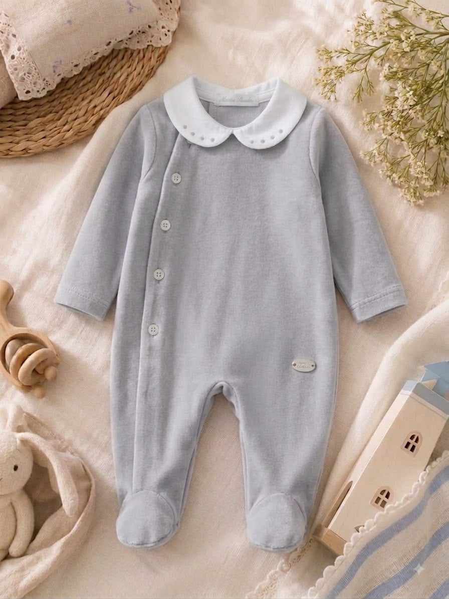 PELELE TERCIOPELO NIÑO AZUL GRISACEO
