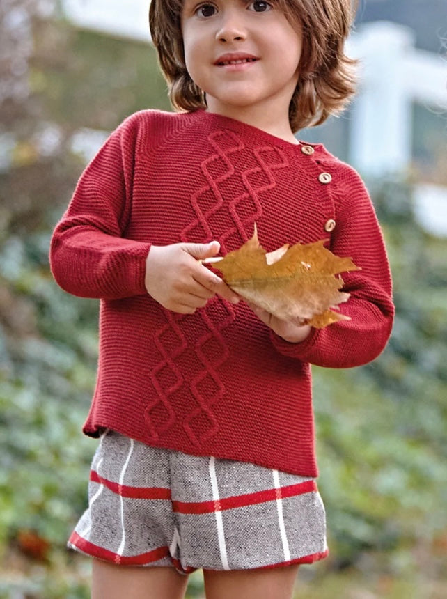 CONJUNTO PANTALON TELA CUADROS ROMBOS RIOJA