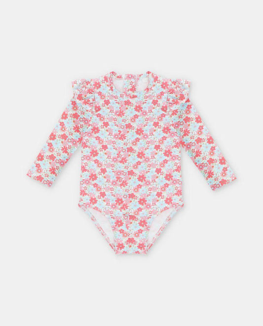 BODY MANGA LARGA NIÑA STARS CORAL