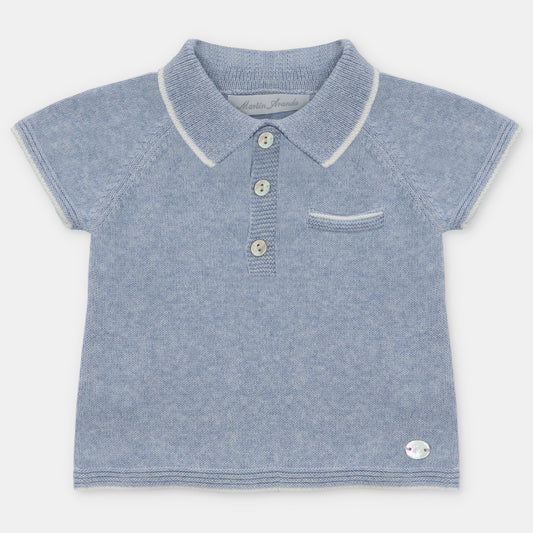JERSEY PUNTO CUELLO POLO NIÑO AREZZO Azul océano