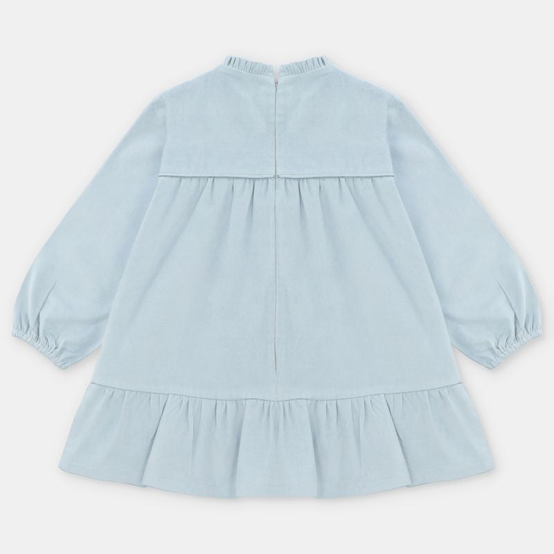 VESTIDO TELA NIÑA SHEFFIELD CELESTE GRISACEO