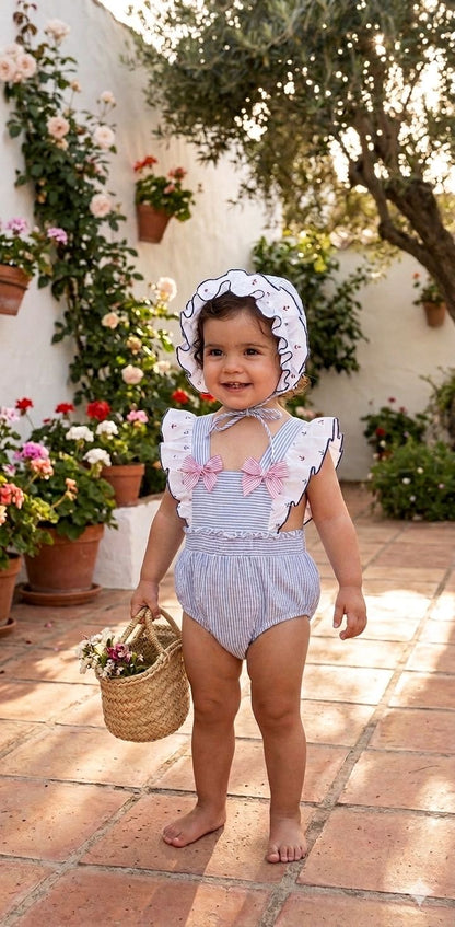 PELELE DE NIÑA VOLANTES ESTAMPADO ANCLAS