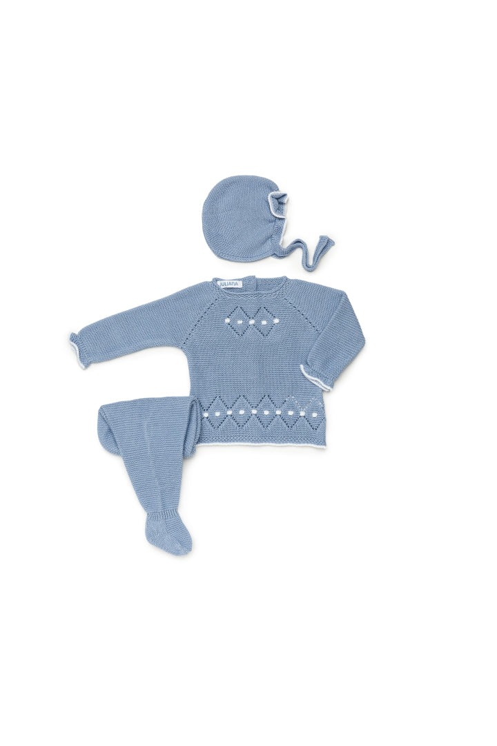 CONJUNTO 3.P ROMBOS BODOQUES CIELO BLANCO