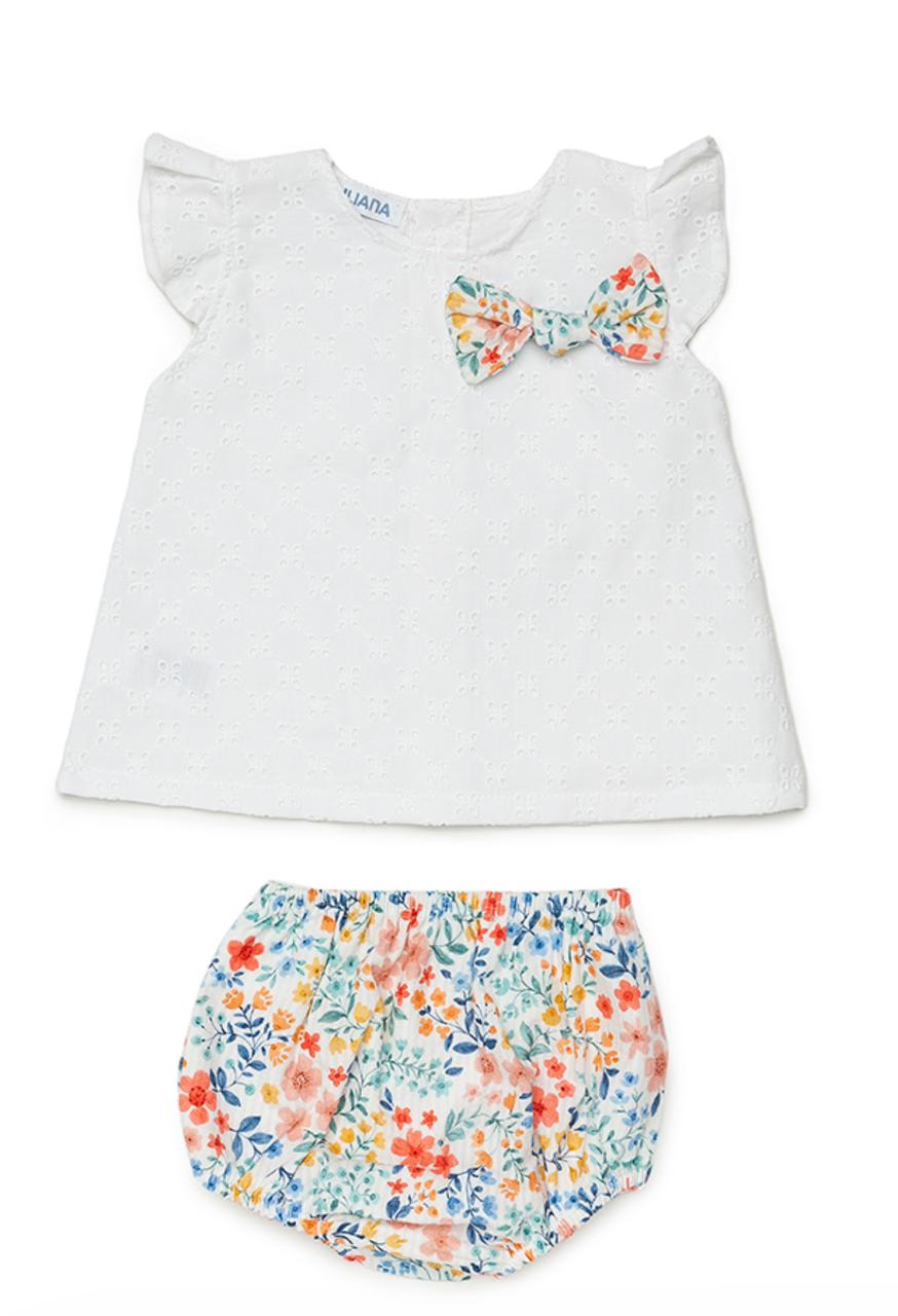 CONJUNTO BRAGA TELA ENCAJE LAZO BLANCO AZUL NOCHE