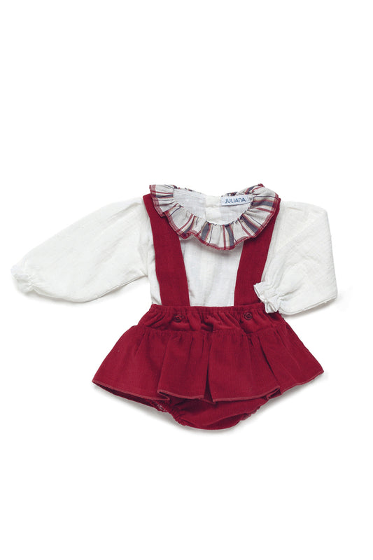 BRAGA FALDA CON TIRANTES Y CAMISA RIOJA