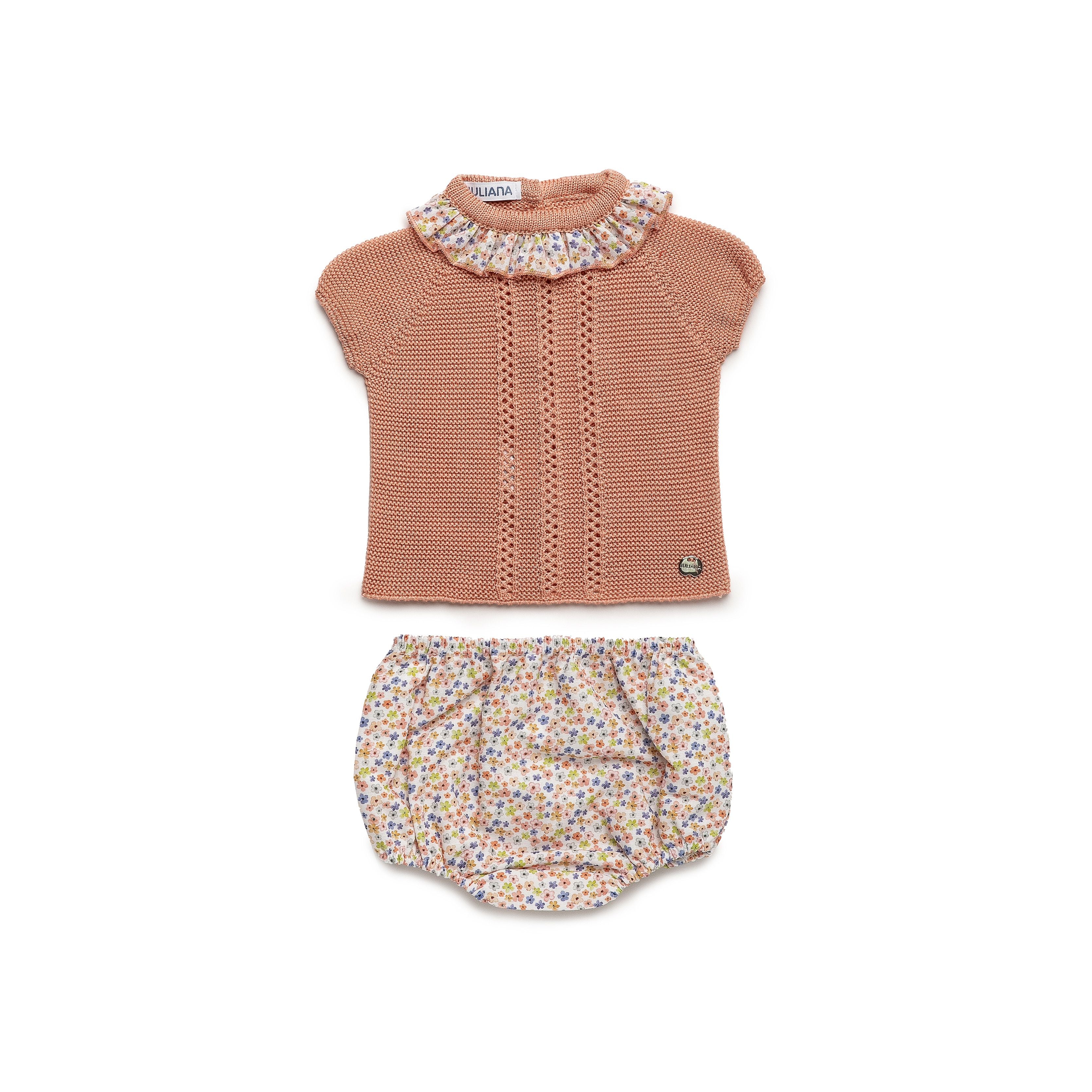 CONJUNTO BRAGA TELA FLORECITAS