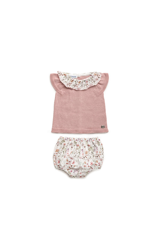 CONJUNTO BRAGA TELA FLORECITAS MAQUILLAJE