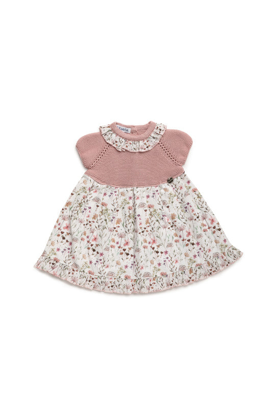 VESTIDO CUERPO PUNTO FLORES MAQUILLAJE