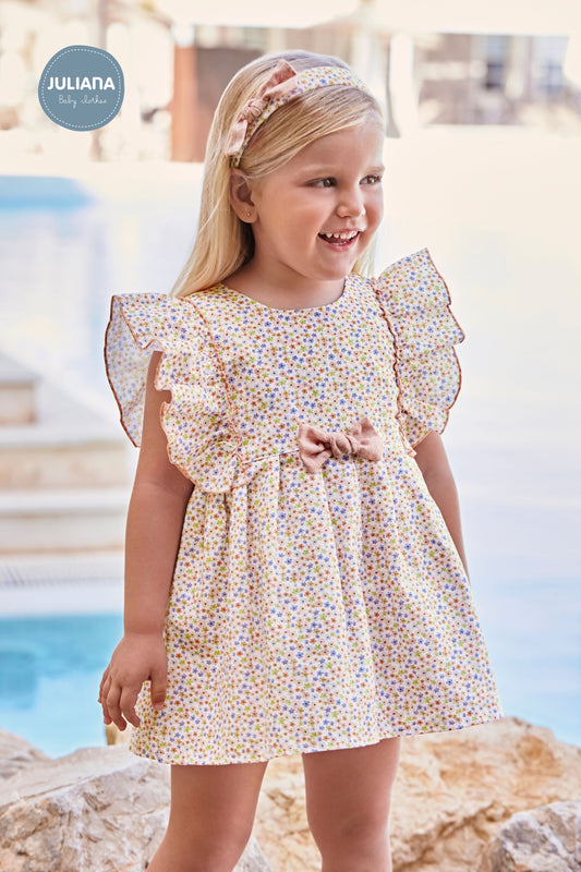 VESTIDO CORTADO CINTURA FLORECITAS