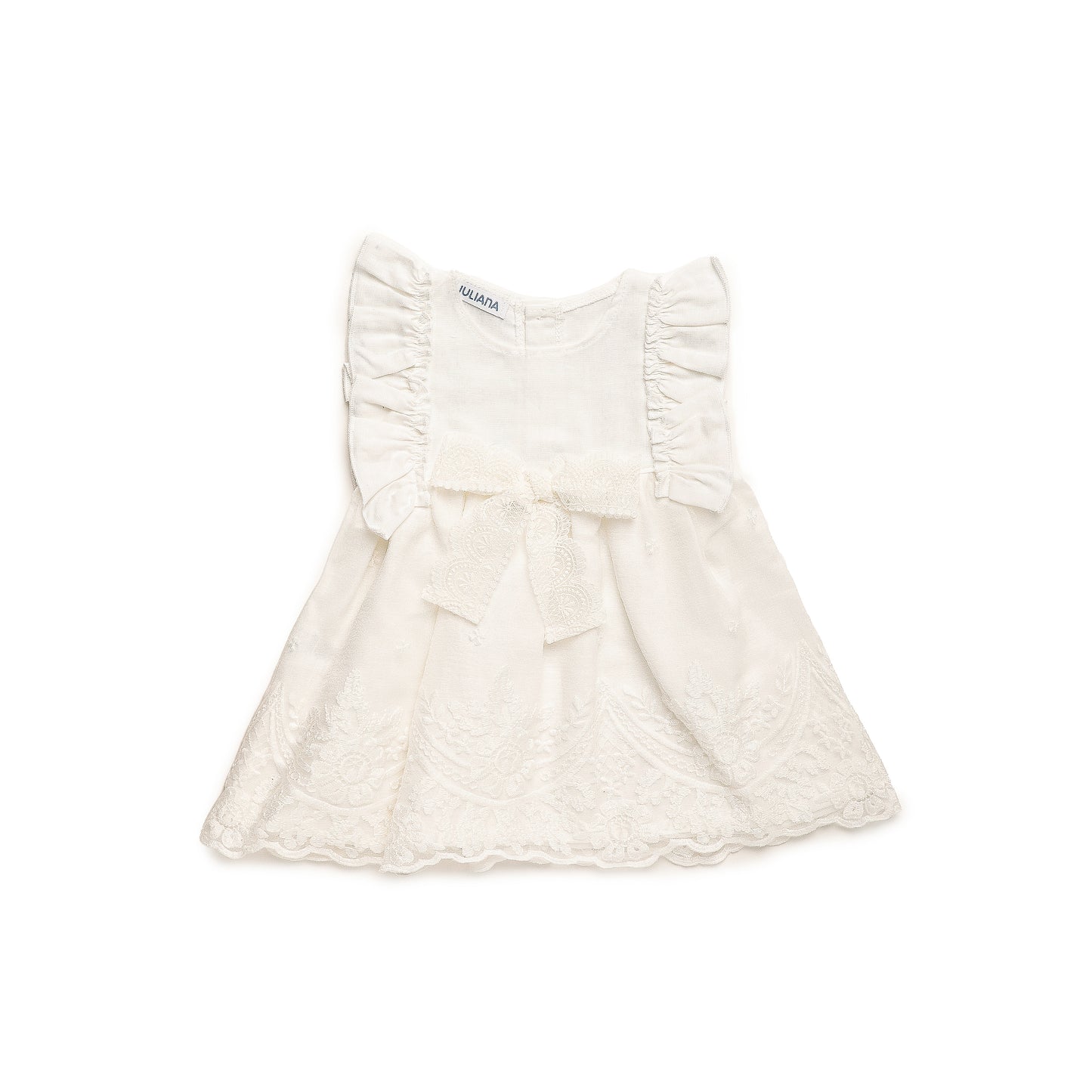VESTIDO CORTADO CINTURA ENCAJE BLANCO