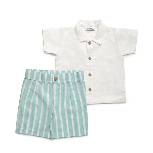 CONJUNTO CAMISA NIÑO PANTALON RAYADO