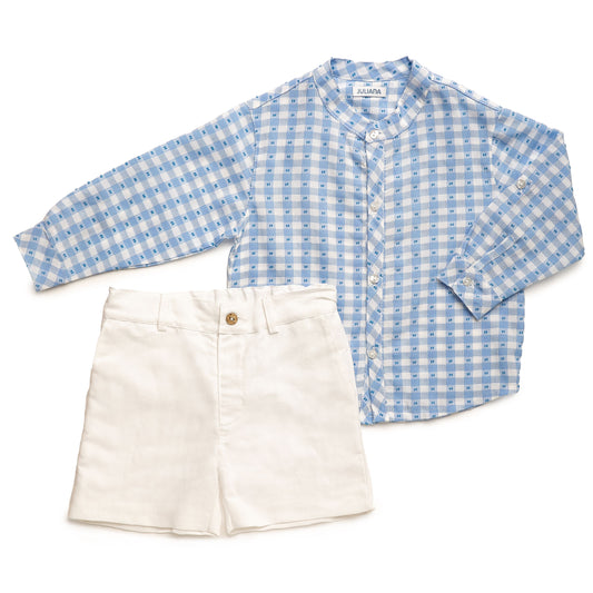 CONJUNTO CAMISA NIÑO CUADRITOS PLUMETI