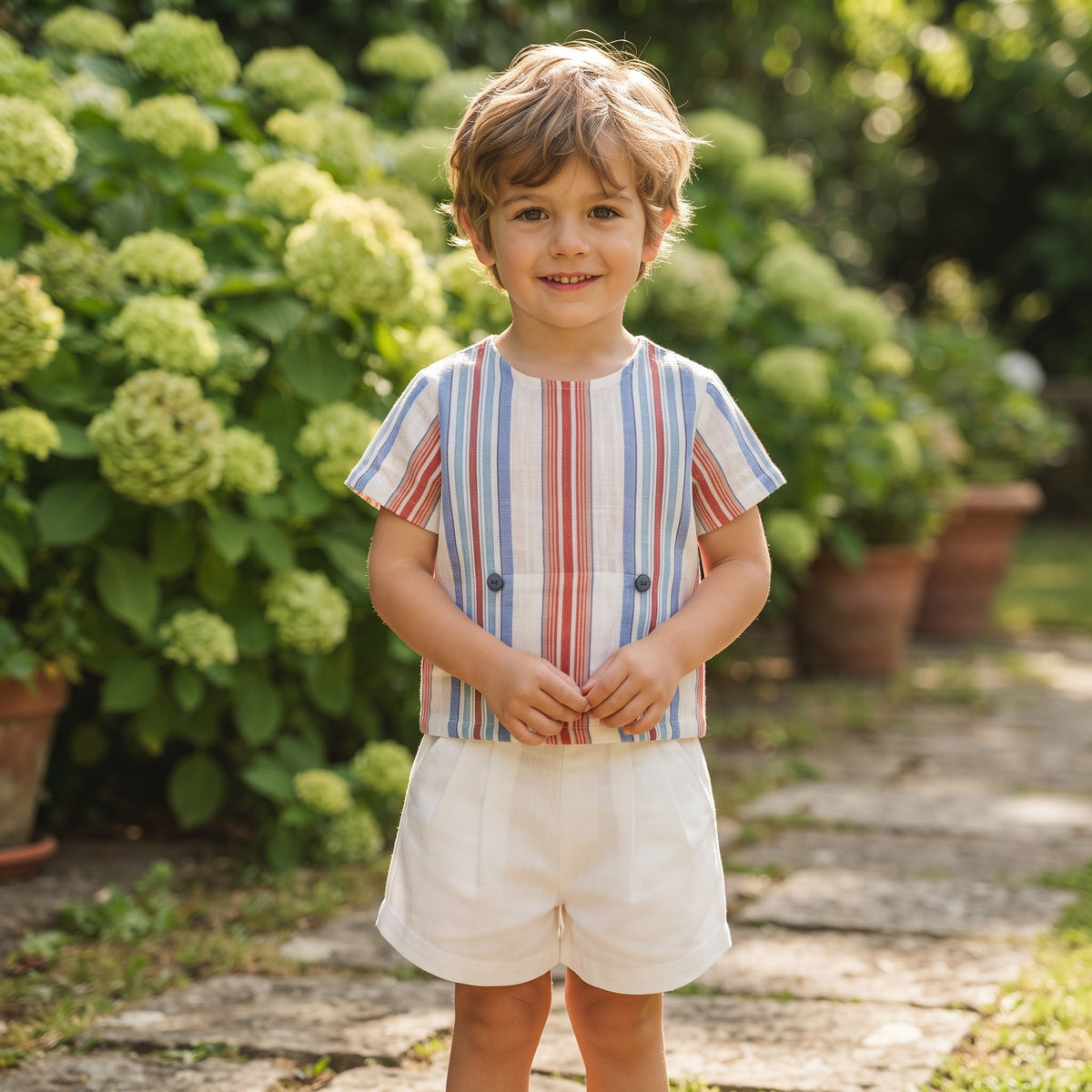 CONJUNTO CAMISA NIÑO BOLSILLO CANGURO AZUL NIZA