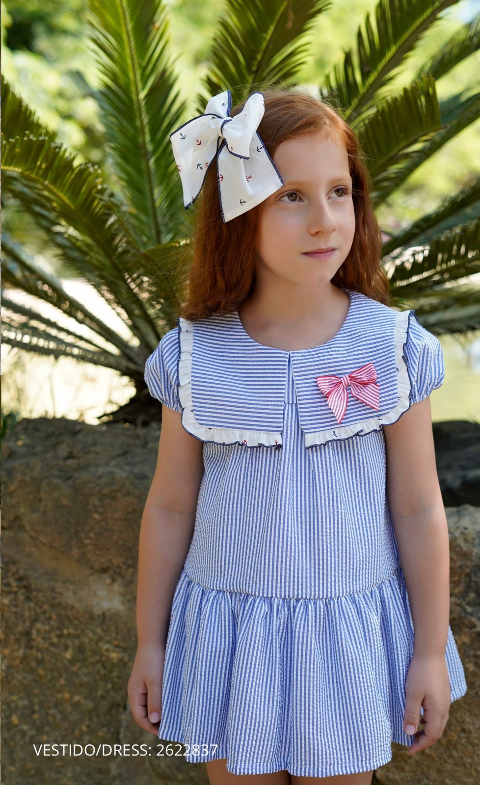 VESTIDO A RAYAS CON CUELLO MARINERO