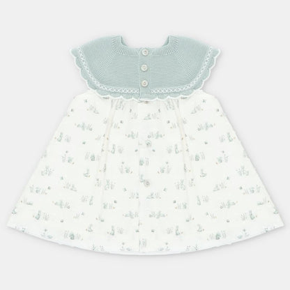 VESTIDO PUNTO Y TELA NIÑA CONEJOS