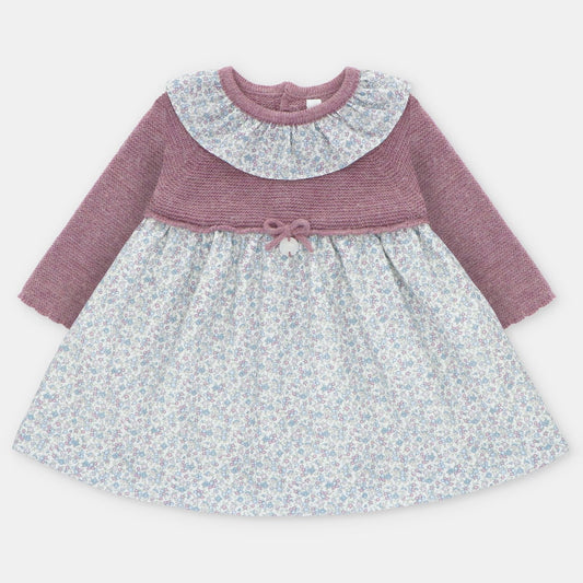 VESTIDO PUNTO Y TELA NIÑA