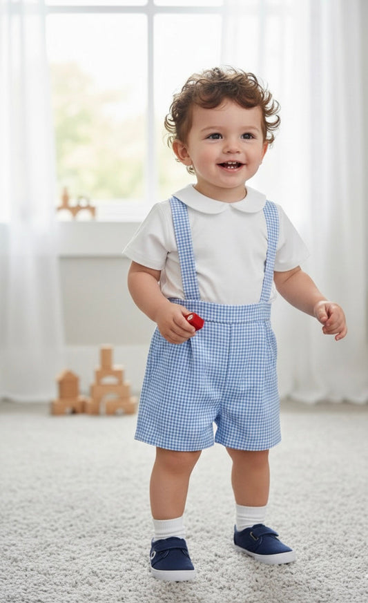 CONJUNTO 2/P PETO FAM. VICHY  CELESTE