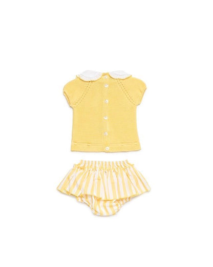 CONJUNTO BRAGA RAYADO AMARILLO