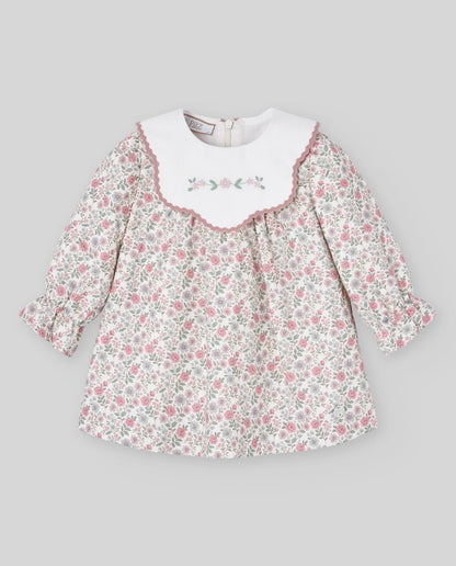 VESTIDO ESTAMPADO FLORAL BORDADO LEDICIA
