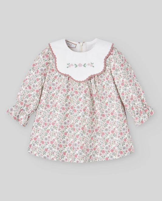 VESTIDO ESTAMPADO FLORAL BORDADO LEDICIA