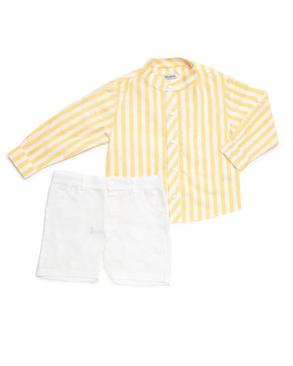 CONJUNTO CAMISA MANGA LARGA AMARILLO