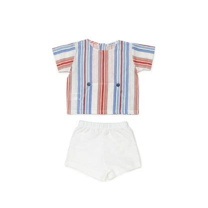CONJUNTO CAMISA NIÑO BOLSILLO CANGURO AZUL NIZA