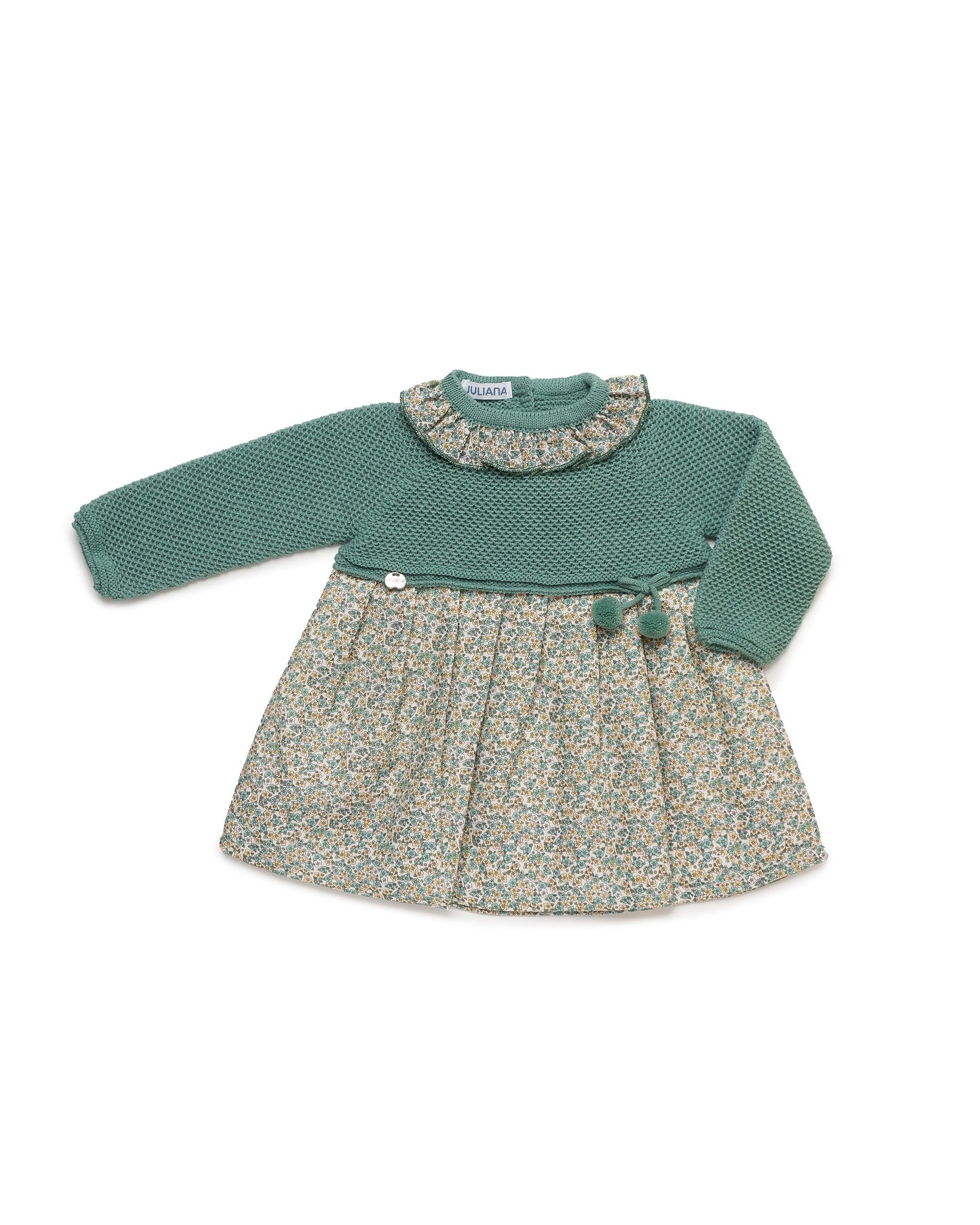 VESTIDO CUERPO PUNTO VERDE HOJA