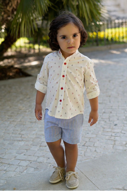 CONJUNTO CAMISA Y SHORT ANCLAS NIÑO