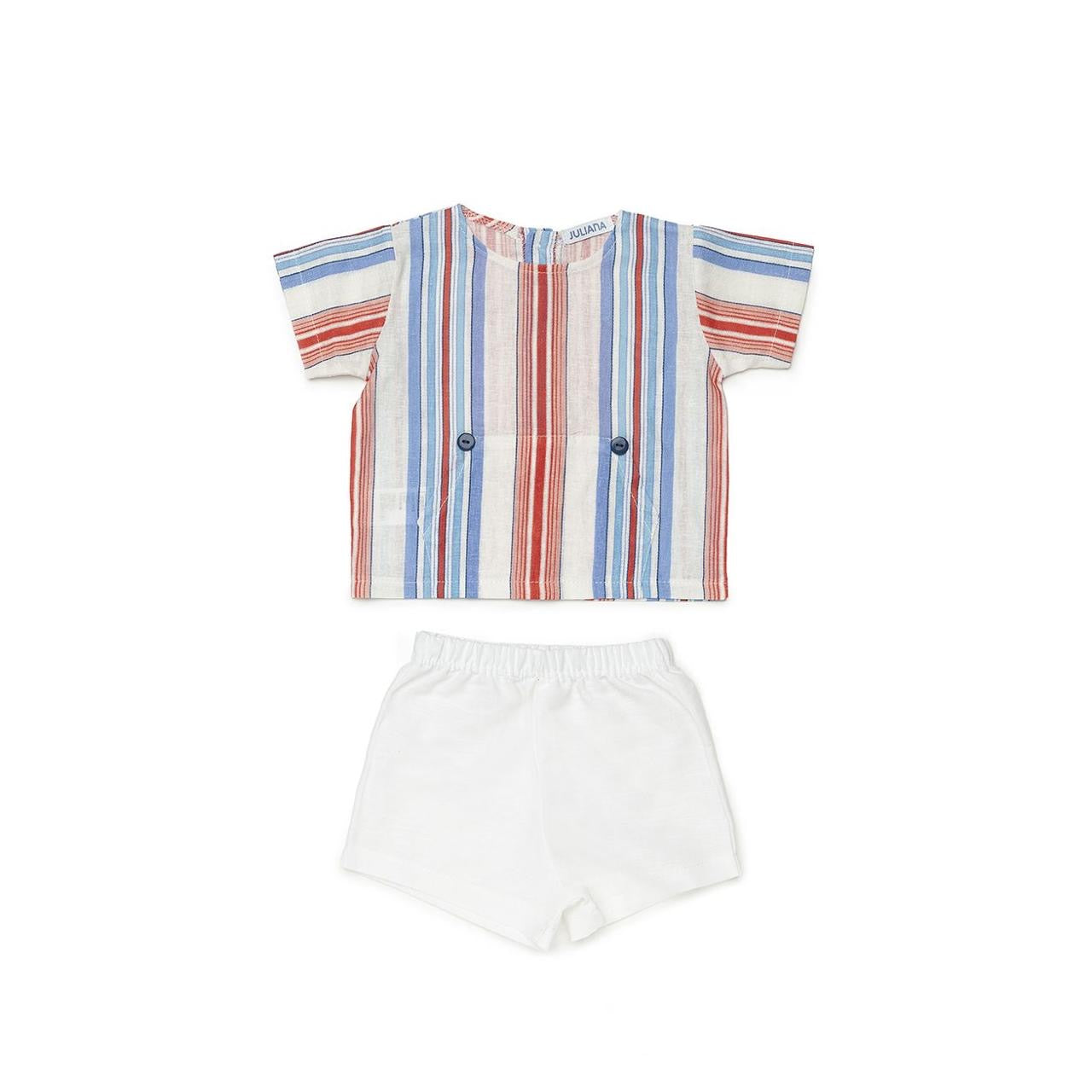 CONJUNTO CAMISA NIÑO BOLSILLO CANGURO AZUL NIZA