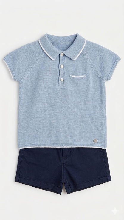 CONJ  POLO NIÑO AREZZO Azul océano