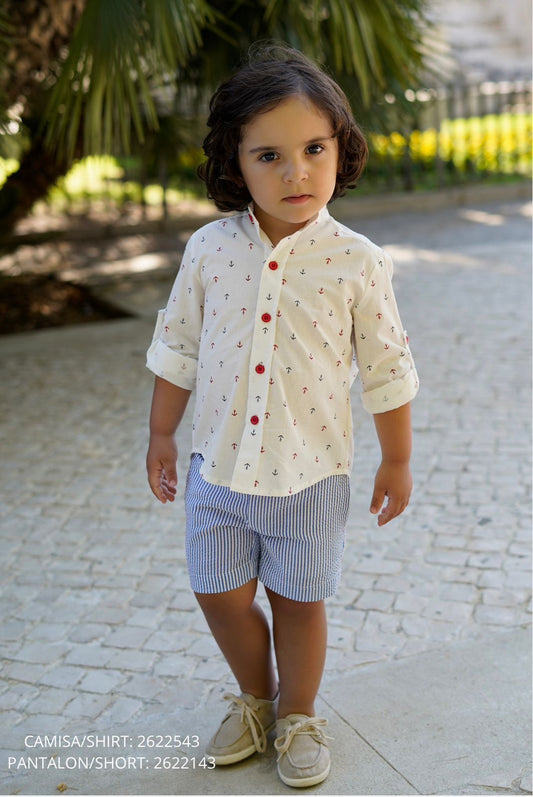 CONJUNTO CAMISA Y SHORT ANCLAS NIÑO