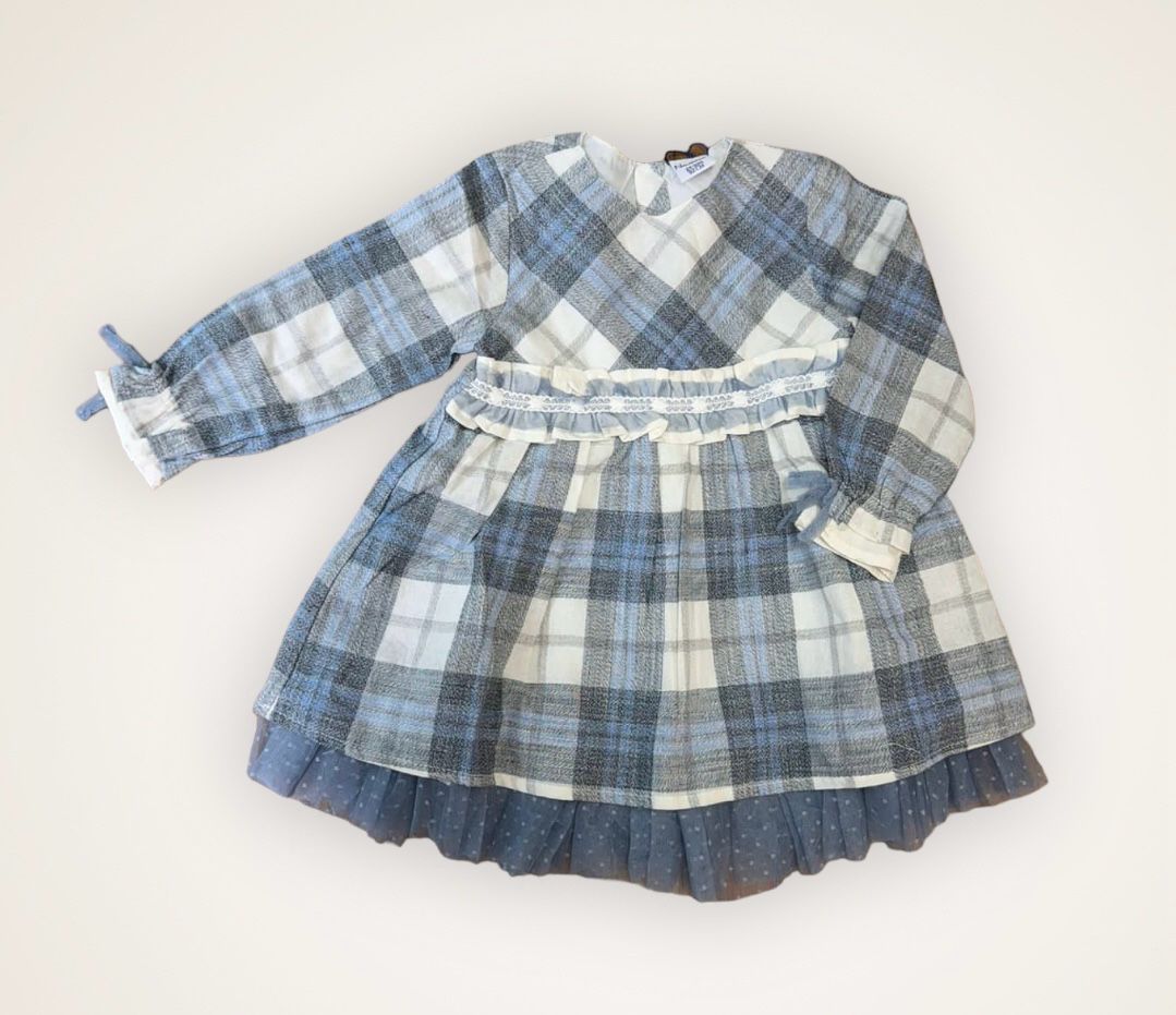 Vestido cuadros azul