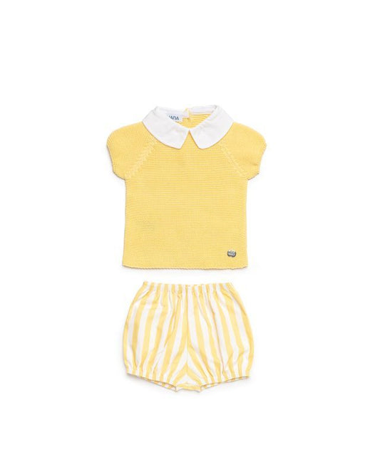 CONJUNTO PANTALON RAYADO AMARILLO