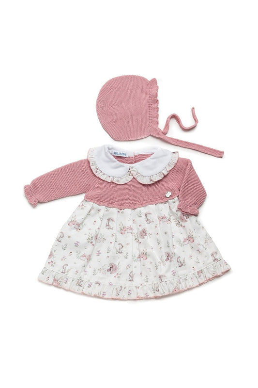 VESTIDO CUERPO PUNTO ANIMALITOS GORRO MAQUILLAJE