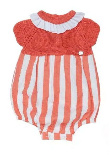 PELELE CUERPO PUNTO TELA RAYADA CORAL