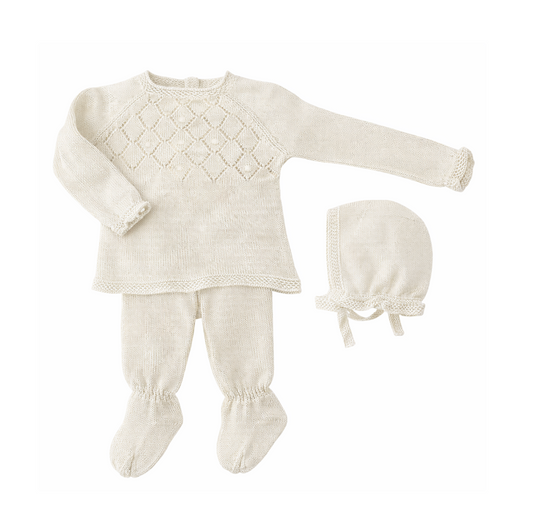 CONJUNTO 3.P CANESU ROMBOS BODOQUES CREMA