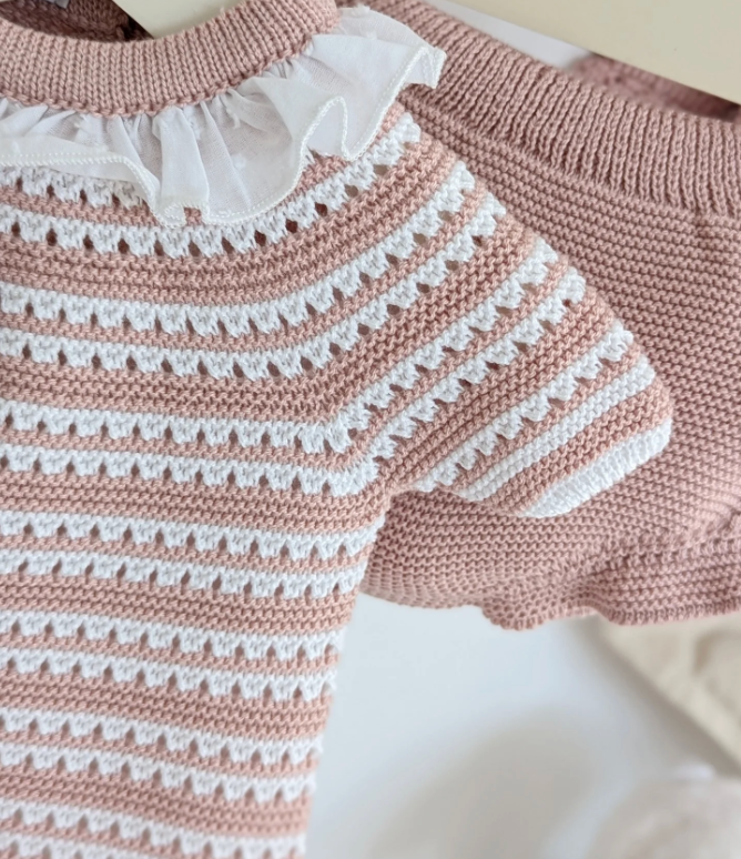 CONJUNTO BRAGA PUNTO LINES MOTAS MAQUILLAJE BLANCO