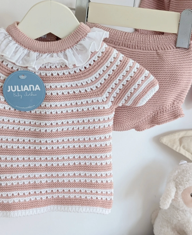 CONJUNTO BRAGA PUNTO LINES MOTAS MAQUILLAJE BLANCO