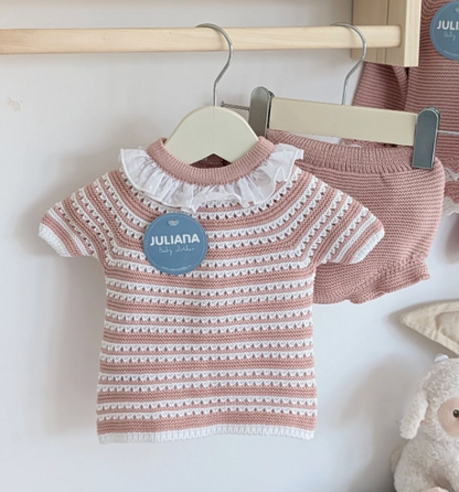 CONJUNTO BRAGA PUNTO LINES MOTAS MAQUILLAJE BLANCO