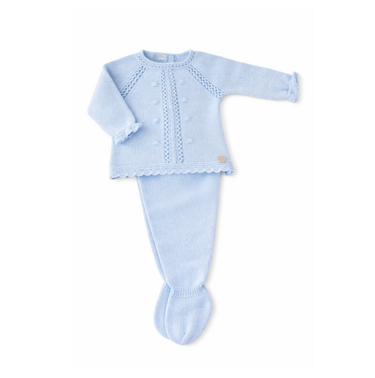 CONJUNTO 2.P TACHON TRENZA BODOQUES CELESTE