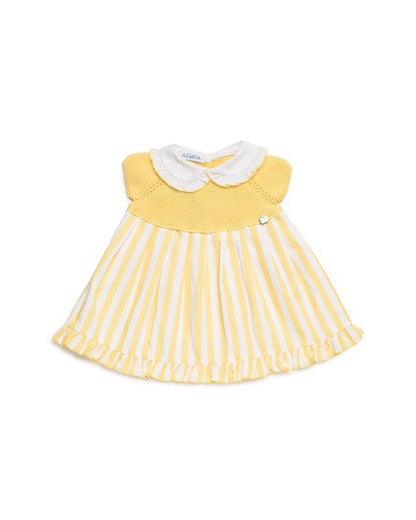 VESTIDO CUERPO RAYADO AMARILLO