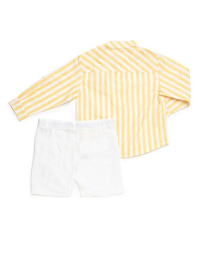 CONJUNTO CAMISA MANGA LARGA AMARILLO