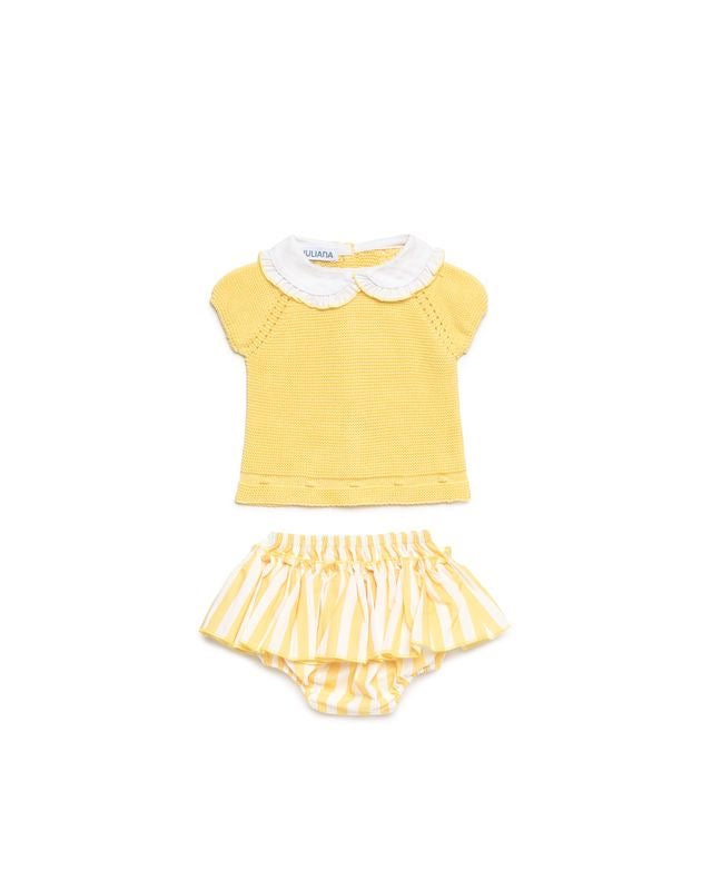 CONJUNTO BRAGA RAYADO AMARILLO