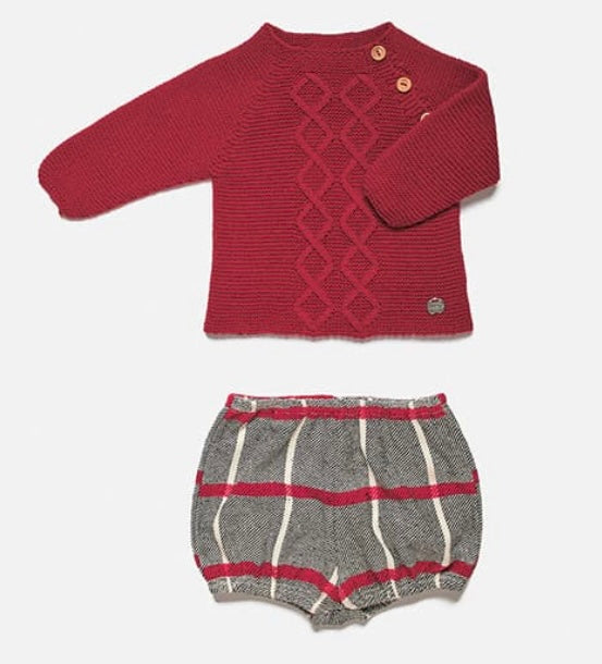 CONJUNTO PANTALON TELA CUADROS ROMBOS RIOJA