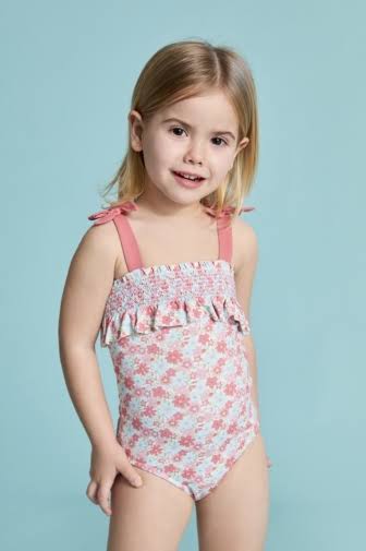 BAÑADOR FLORES NIÑA PICNIC ROSA