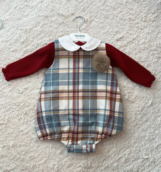 PELELE ENTERIZO CUADROS CON JERSEY PUNTO RIOJA