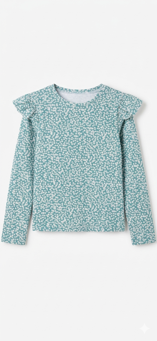 CAMISETA NIÑA CORAL VERDE