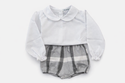 CAMISA VIELLA Y BERMUDA CUADROS GRIS