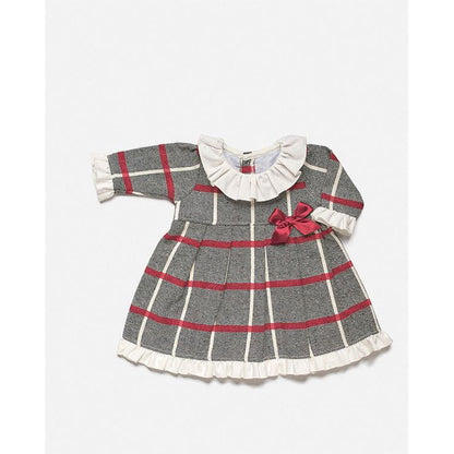 VESTIDO ENTERIZO TELA CUADROS VOLANTE RIOJA